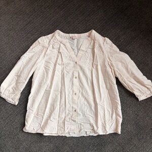 Knox Rose Cream Button-Up Blouse - EUC